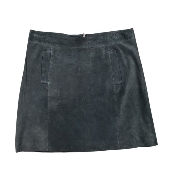 Kut From The Kloth Mini Skirt Womens 10 Gray Suede Leather Lined Pockets - Picture 1 of 9